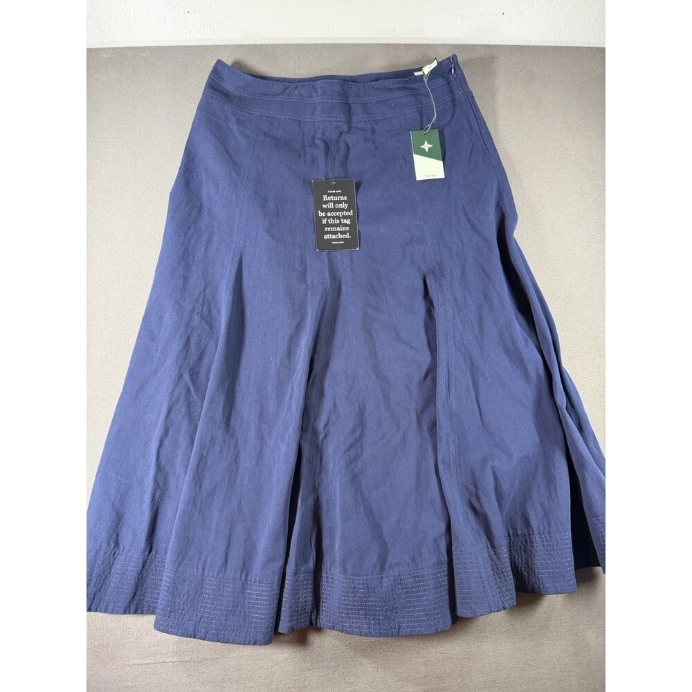 Tuckernuck Brynn Skirt Size 12 Navy Blue Luxurious Feel Heavy Material Zip New